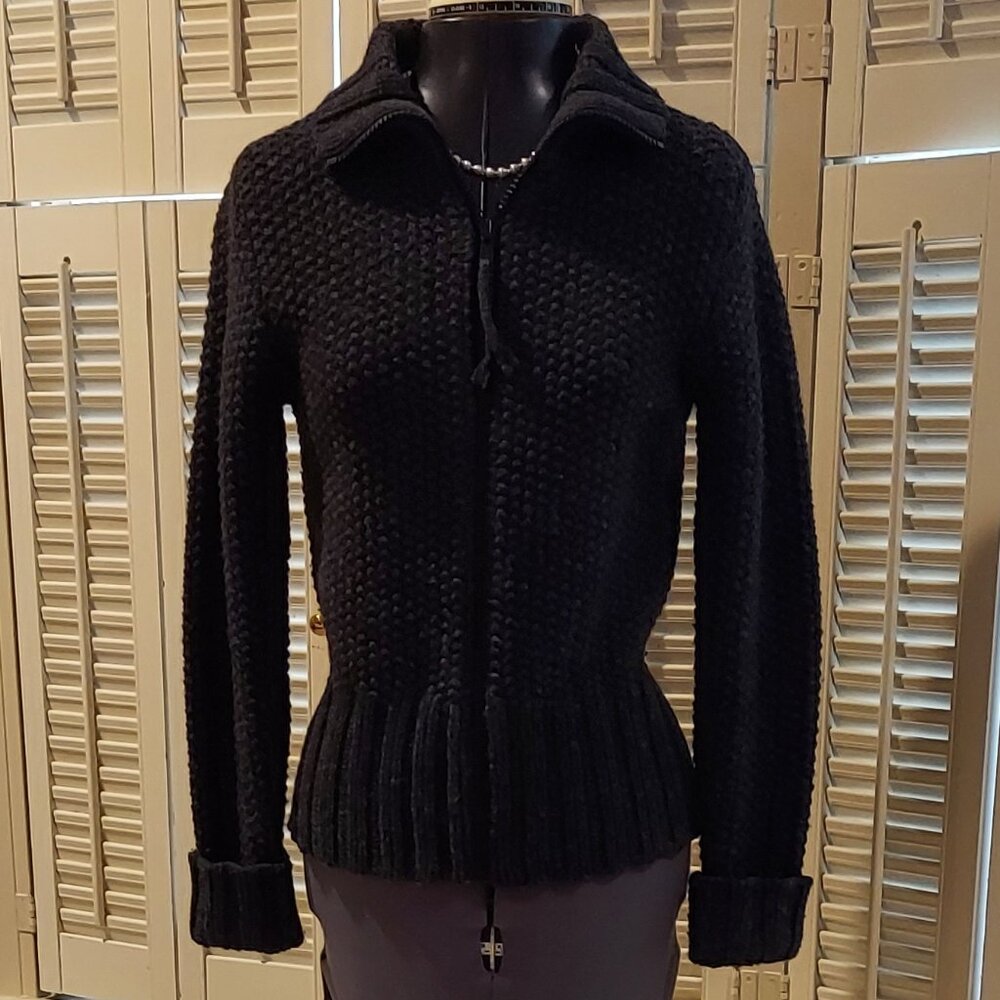 Vintage Gap Chunky Warm Zip Dark Gray Sweater XS